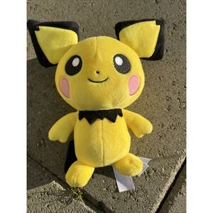 RARE POKEMON CENTER 8 INCH STANDING PICHU PLUSH 2018 STUFFED ANIMAL HTF